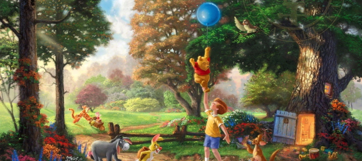 Thomas Kinkade, Winnie-The-Pooh wallpaper 720x320