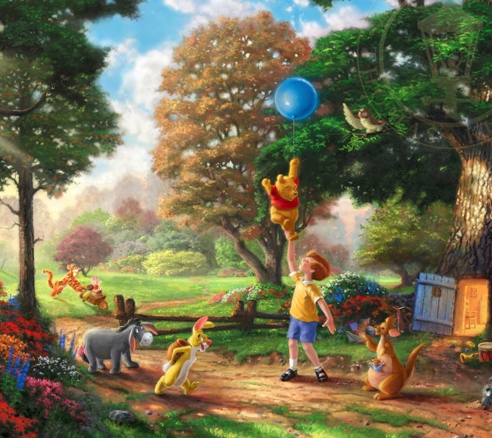 Thomas Kinkade, Winnie-The-Pooh wallpaper 960x854