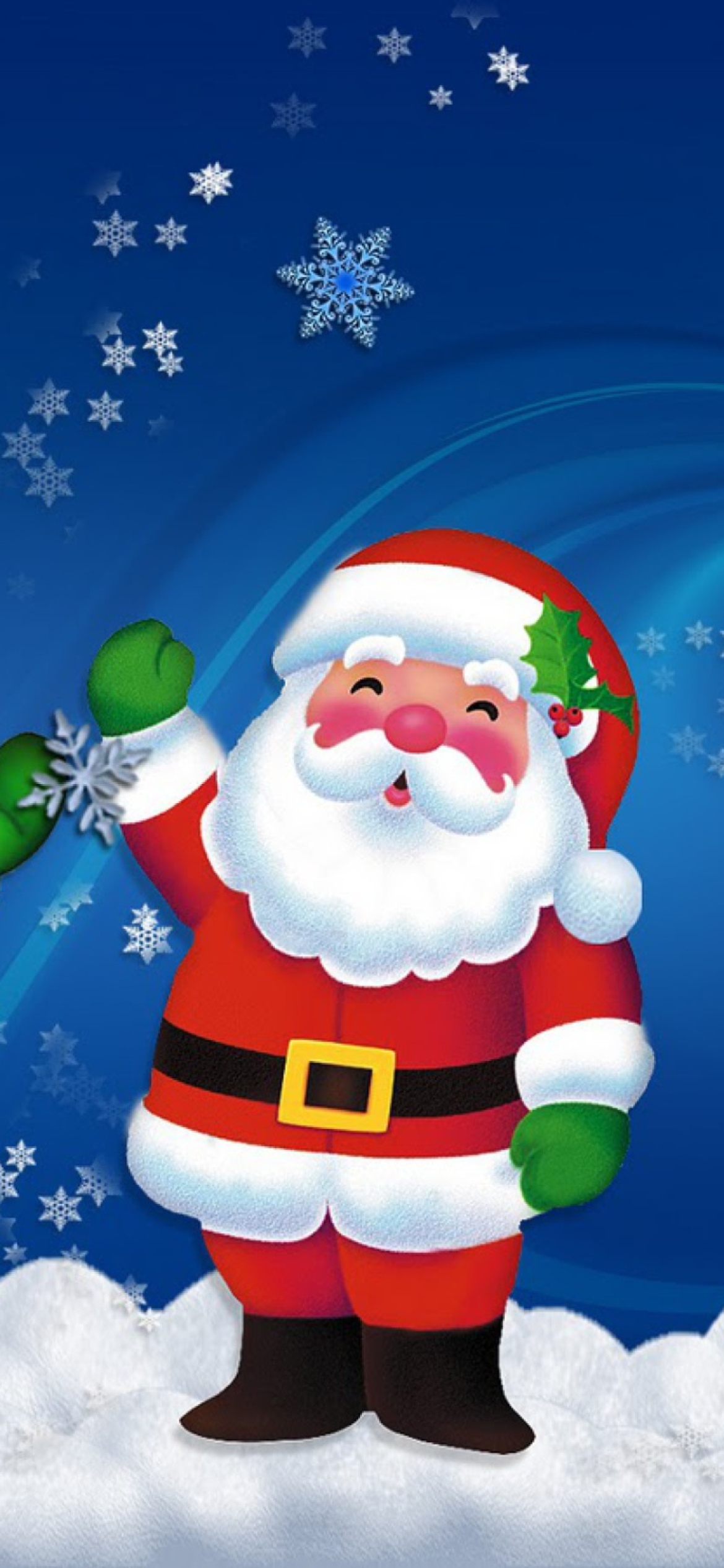 Das Santa Clause And Snowman Wallpaper 1170x2532