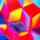 Screenshot №1 pro téma Colorful Cubes 3D 128x128