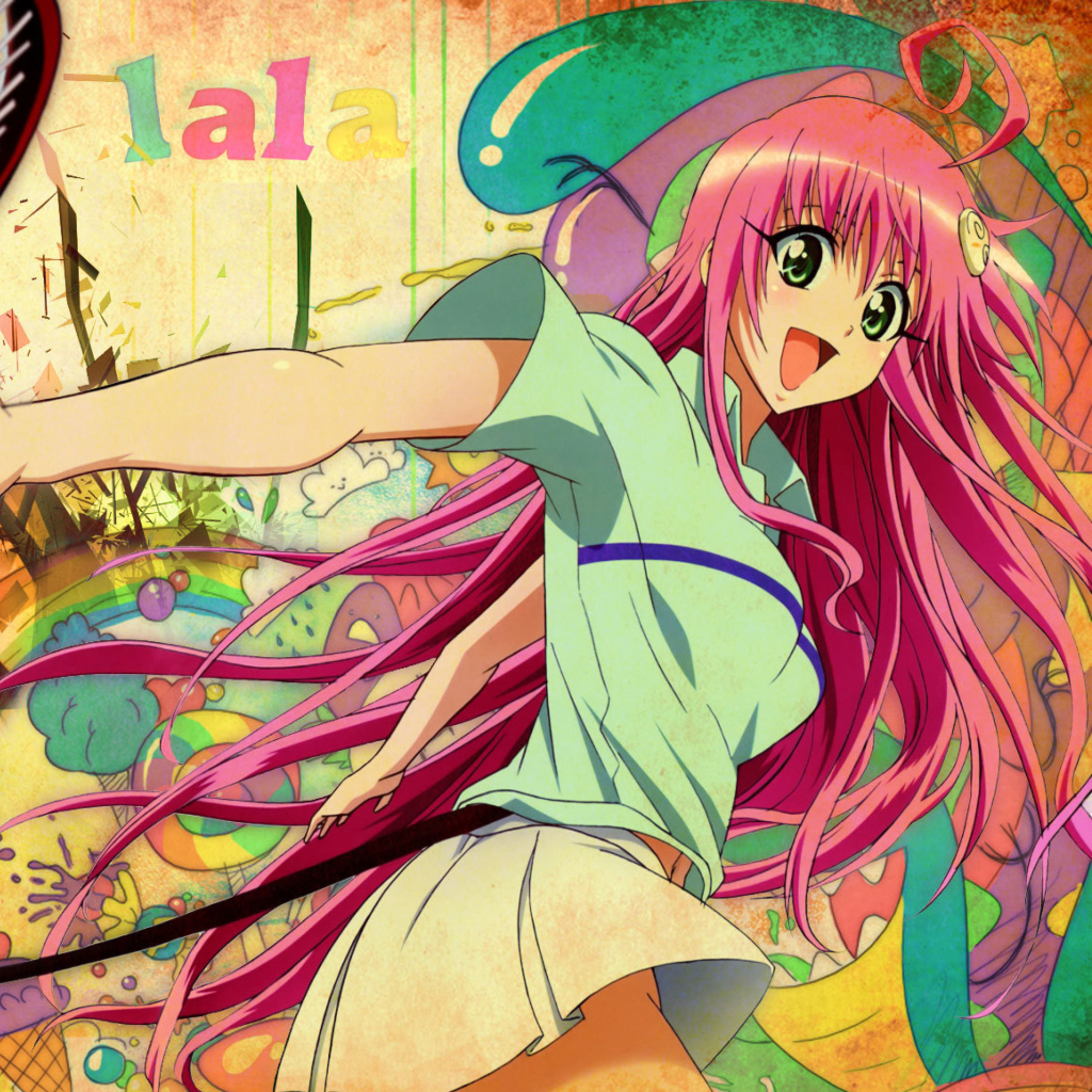 Happy Anime Girl Wallpaper for HP TouchPad.