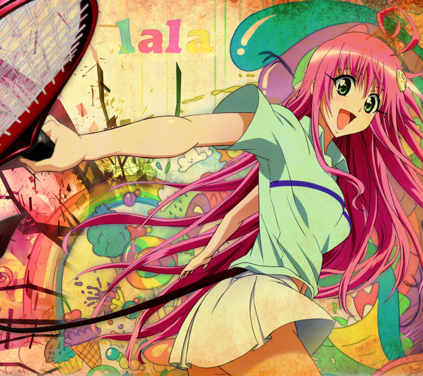 Fondo de pantalla Happy Anime Girl 1440x1280