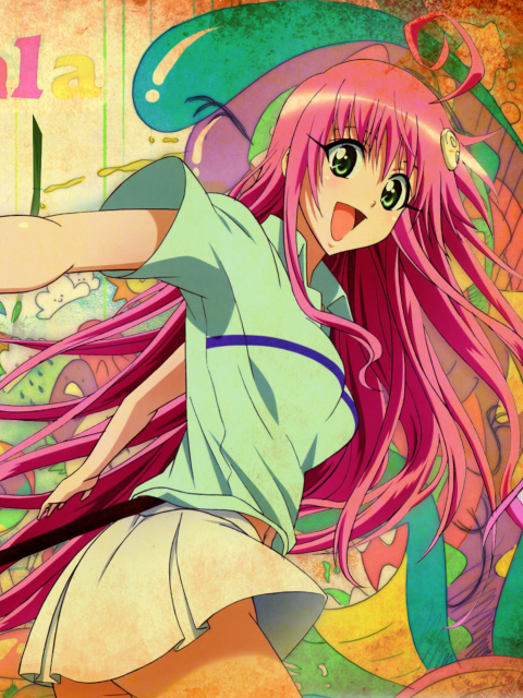 Happy Anime Girl wallpaper 480x640