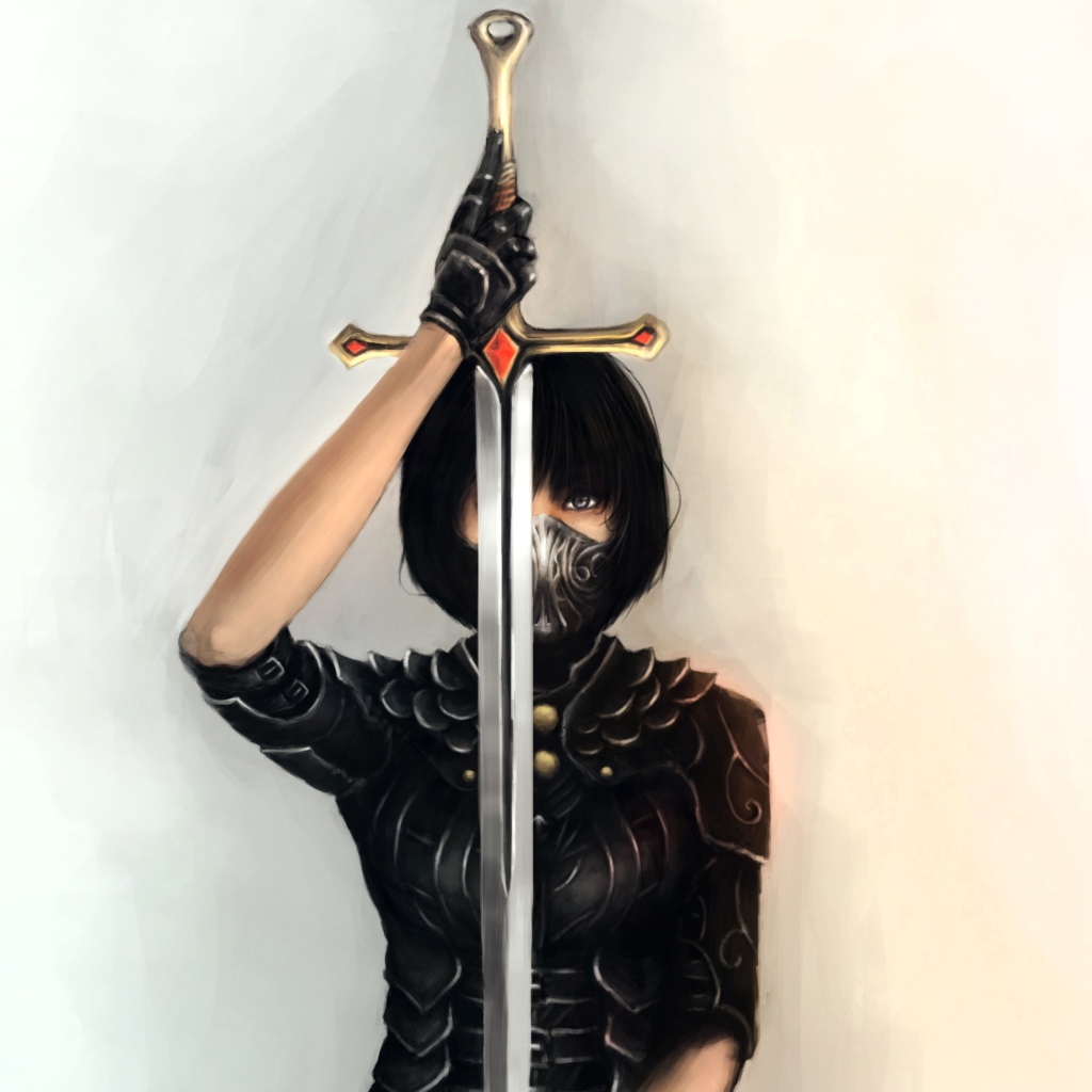 Girl With Sword wallpaper 1024x1024