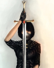 Girl With Sword wallpaper 176x220