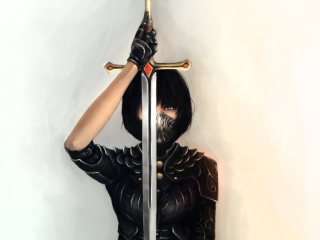 Обои Girl With Sword 320x240