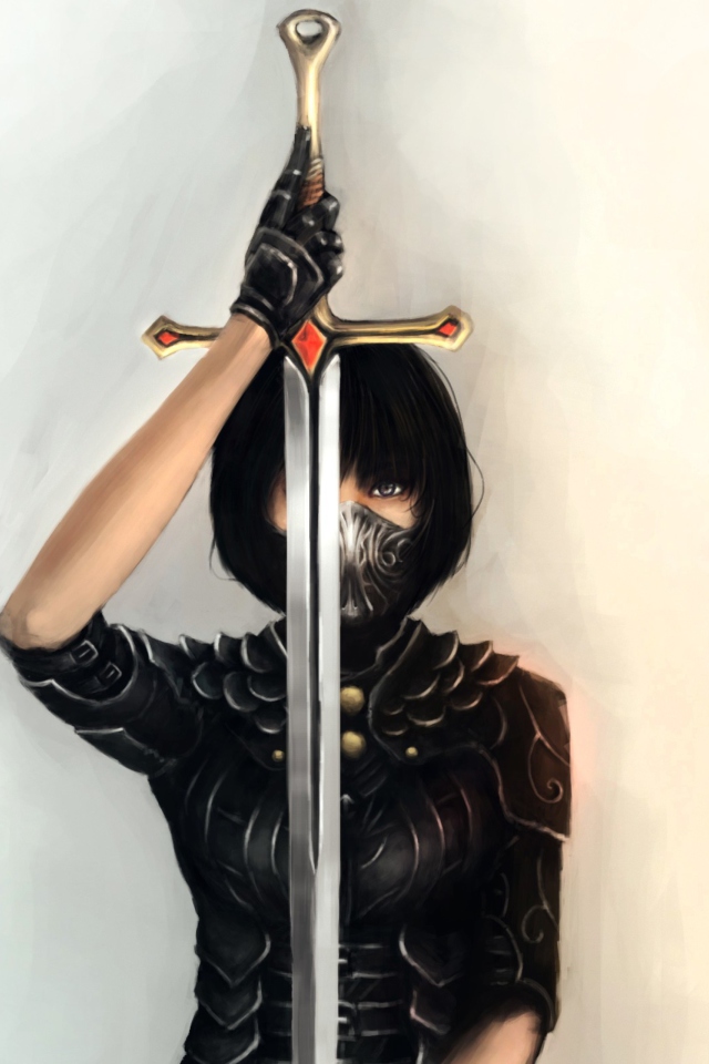 Girl With Sword wallpaper 640x960