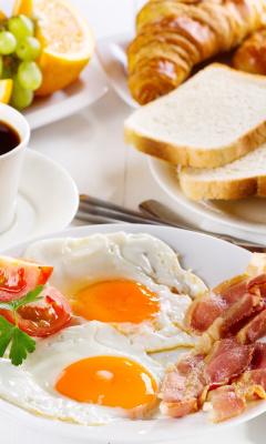 Breakfast with espresso and orange juice screenshot #1 240x400