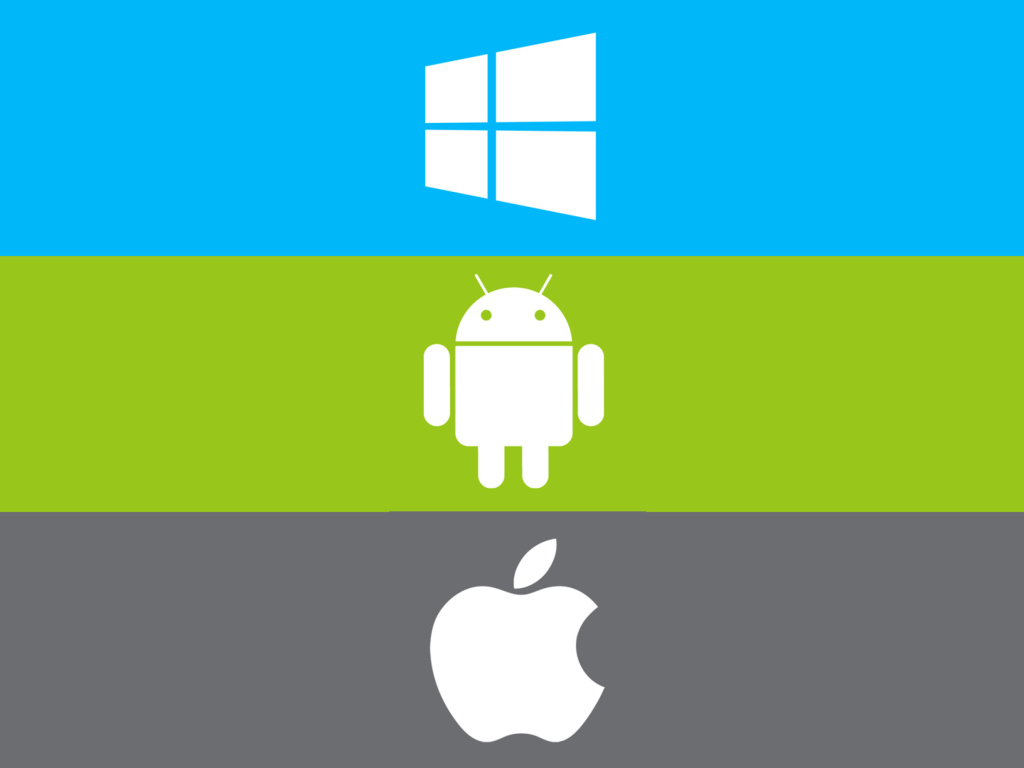Das Windows, Apple, Android - What's Your Choice? Wallpaper 1024x768