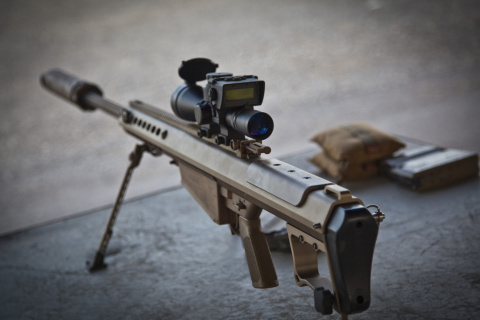 Обои Barrett M82 Sniper rifle 480x320