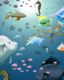 Screenshot №1 pro téma Virtual Fish Tank Aquarium 128x160