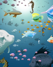 Обои Virtual Fish Tank Aquarium 176x220