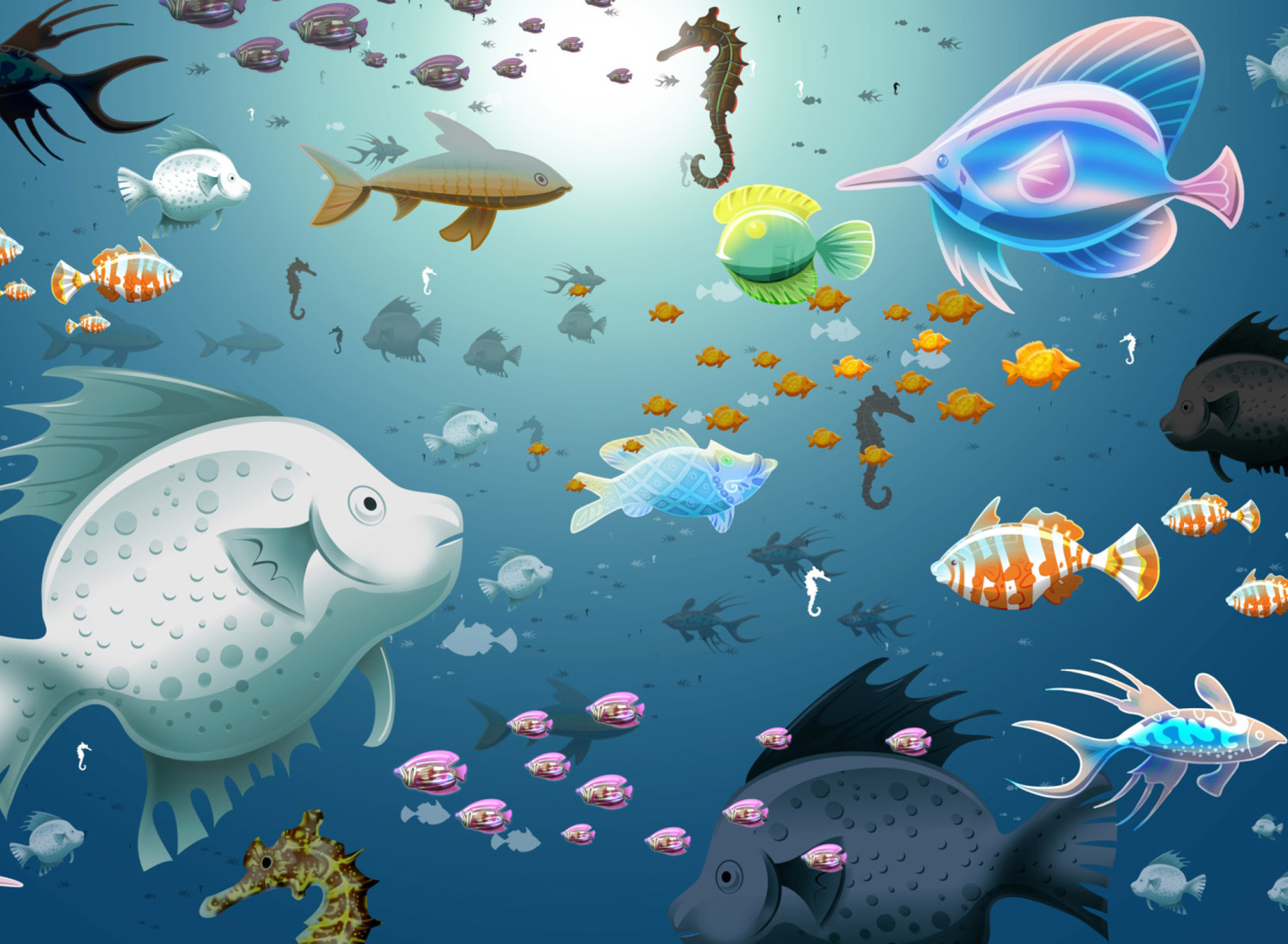 Fondo de pantalla Virtual Fish Tank Aquarium 1920x1408