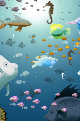 Das Virtual Fish Tank Aquarium Wallpaper 320x480