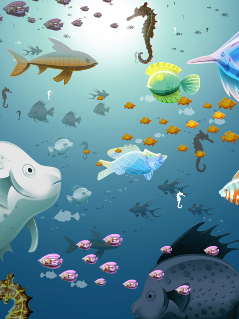 Sfondi Virtual Fish Tank Aquarium 480x640