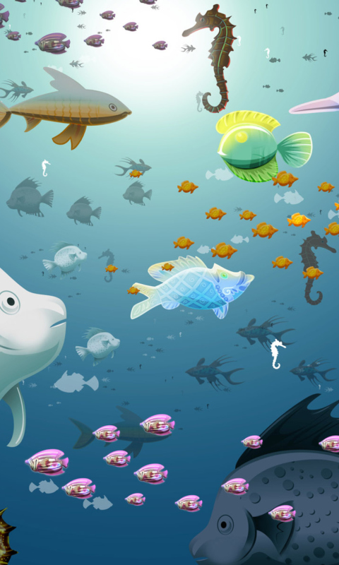 Das Virtual Fish Tank Aquarium Wallpaper 480x800