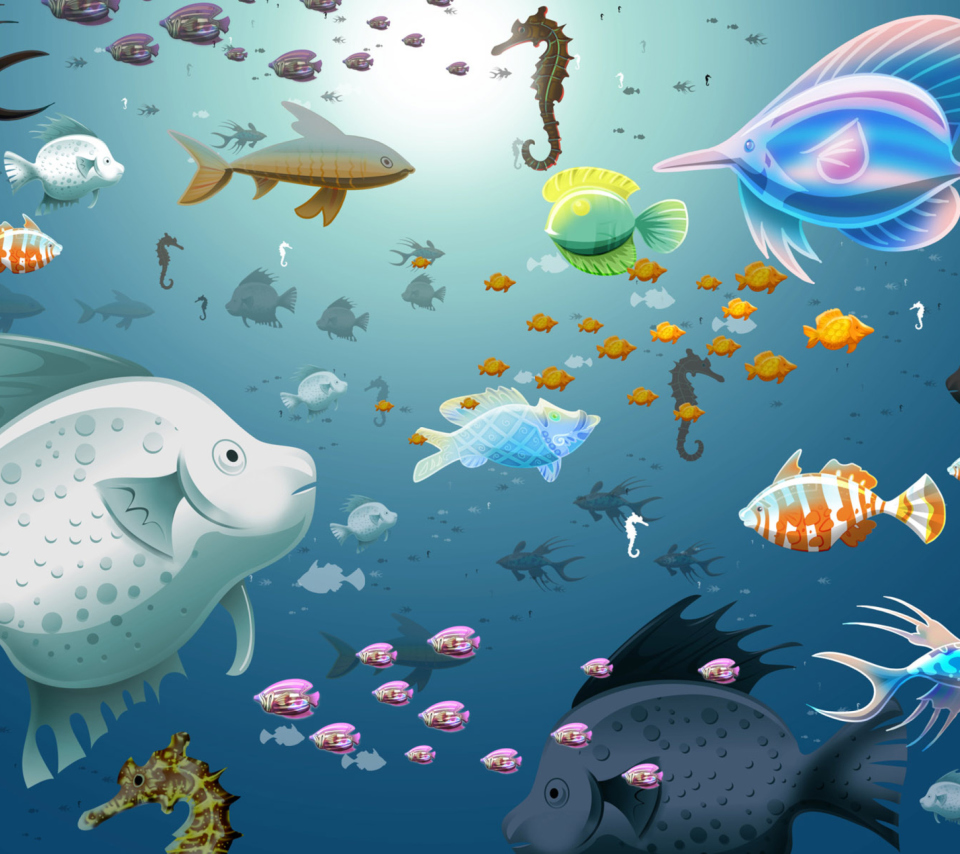 Fondo de pantalla Virtual Fish Tank Aquarium 960x854