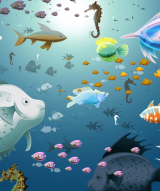 Kostenloses Virtual Fish Tank Aquarium Wallpaper für 240x320