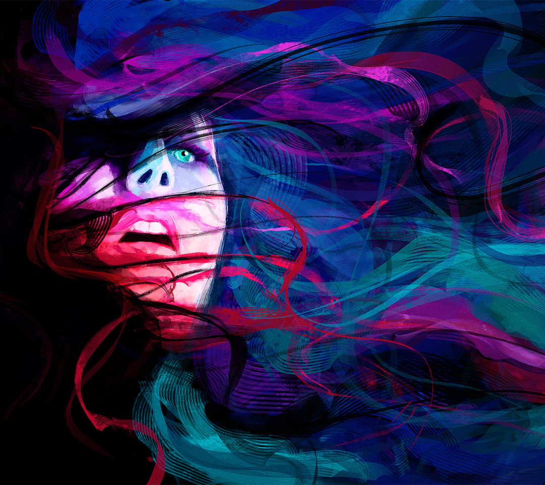 Das Girl Face Creative Abstraction Wallpaper 1080x960