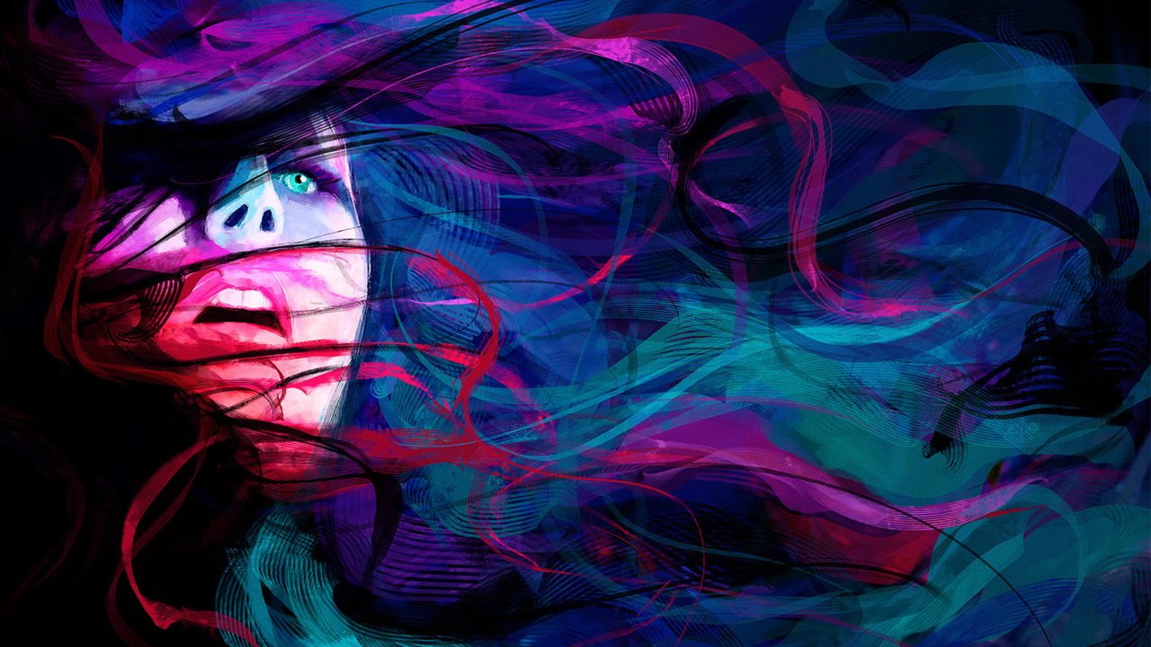 Das Girl Face Creative Abstraction Wallpaper 1280x720