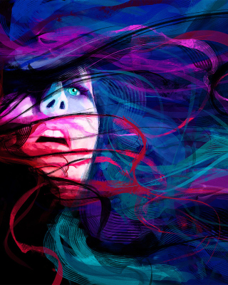 Girl Face Creative Abstraction Background for 768x1280