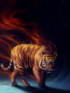 Fondo de pantalla Power Tiger 240x320