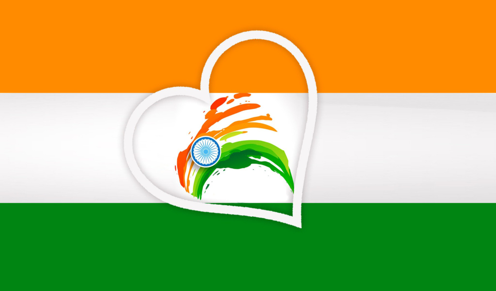 Happy Independence Day of India Flag wallpaper 1024x600
