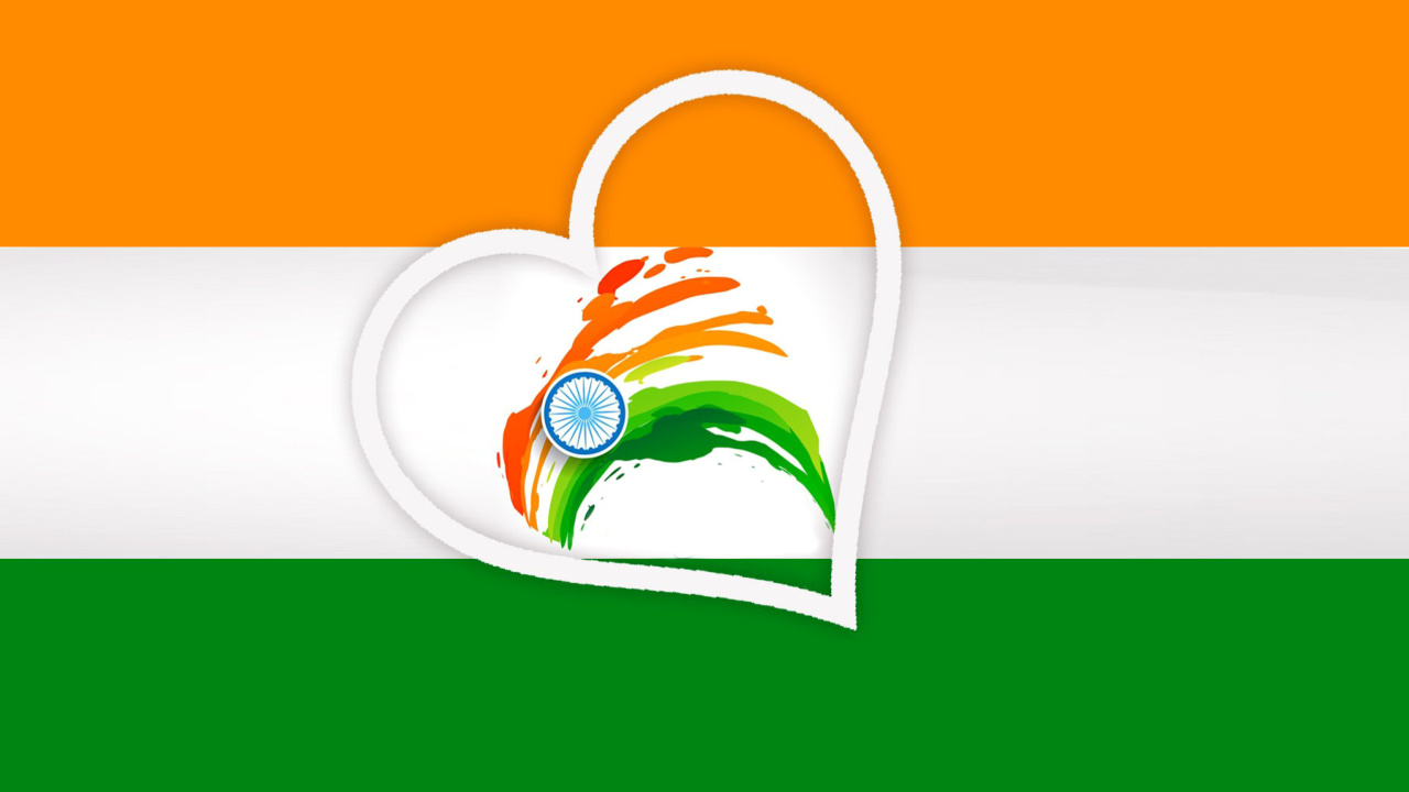 Happy Independence Day of India Flag wallpaper 1280x720