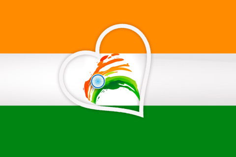 Happy Independence Day of India Flag wallpaper 480x320