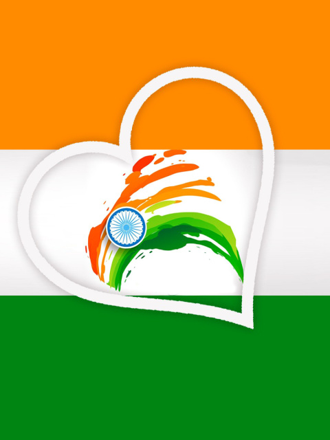 Das Happy Independence Day of India Flag Wallpaper 480x640