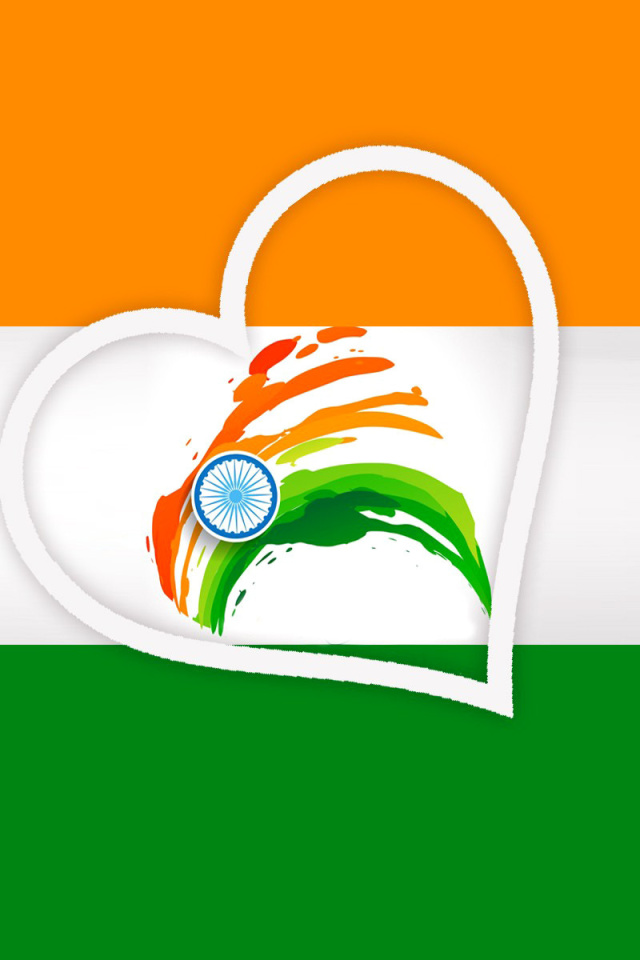 Sfondi Happy Independence Day of India Flag 640x960