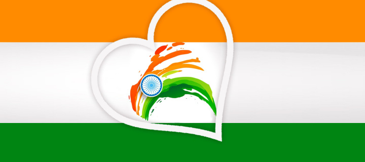 Sfondi Happy Independence Day of India Flag 720x320
