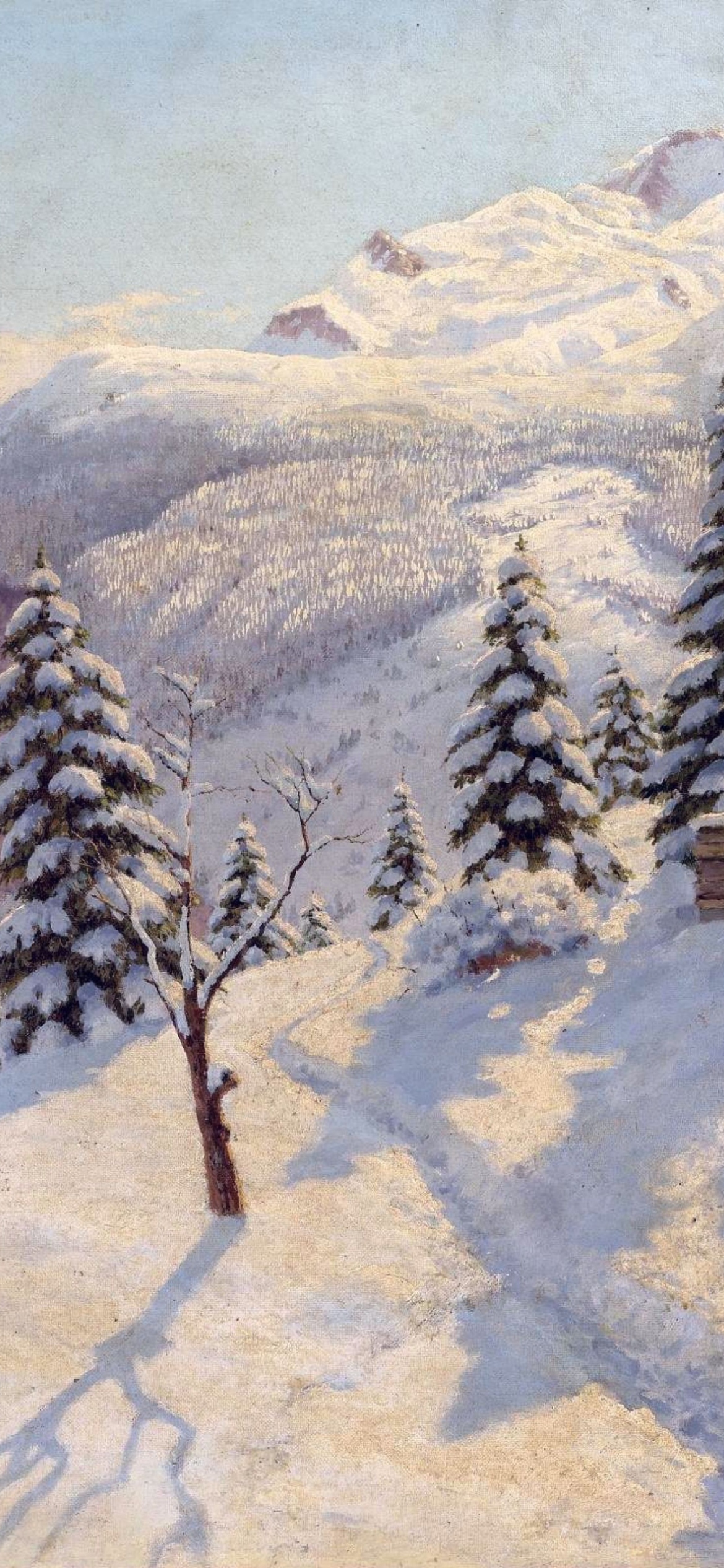 Fondo de pantalla Beautiful Winter In Boris Bessonov Painting 1170x2532