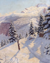 Обои Beautiful Winter In Boris Bessonov Painting 176x220