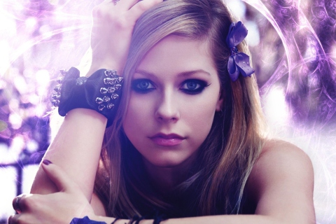 Fondo de pantalla Avril Lavigne Portrait 480x320