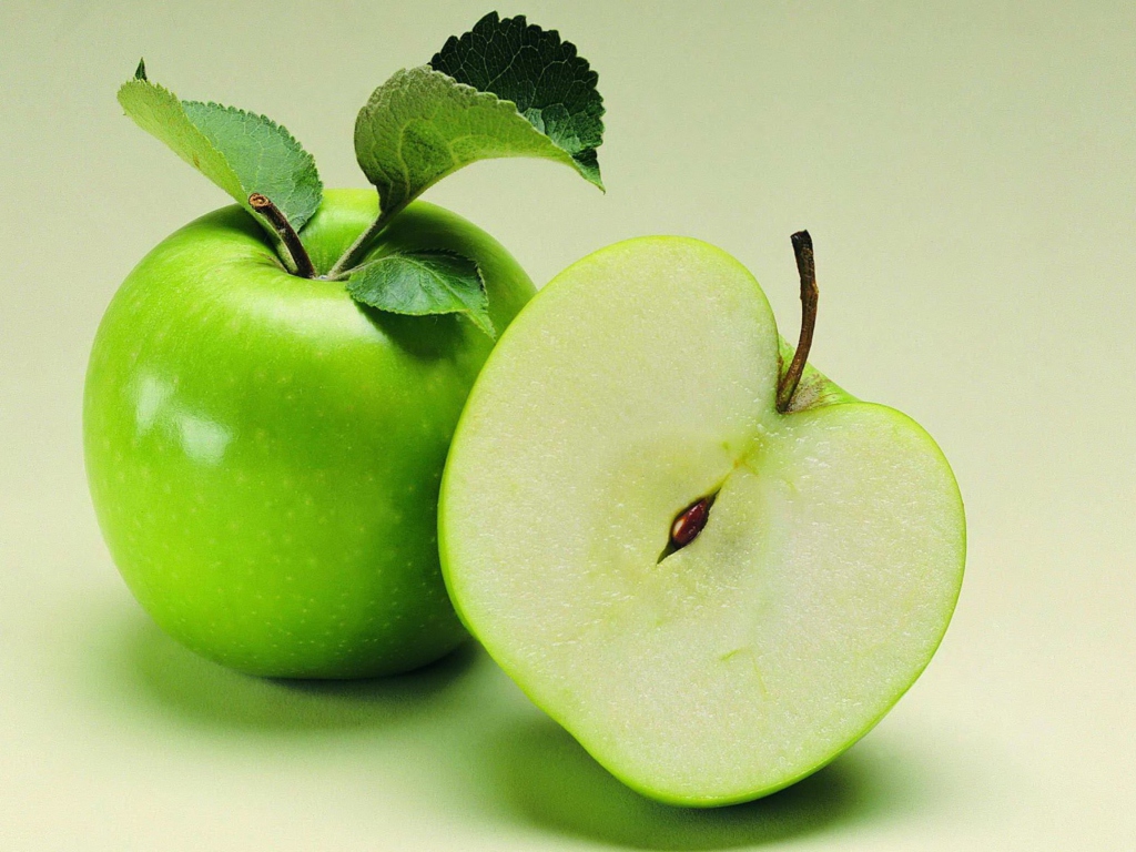 Das Fresh And Juicy Green Apple Wallpaper 1024x768
