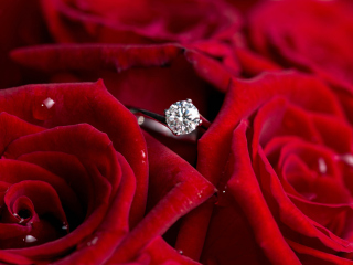Diamond Ring And Roses wallpaper 320x240
