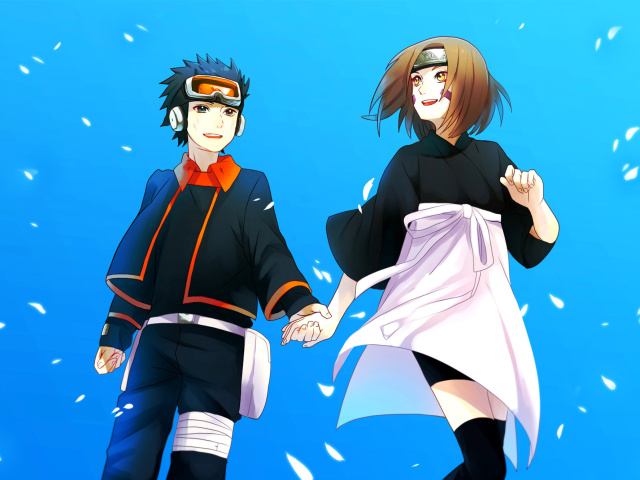 Обои Rin Nohara, Obito Uchiha 640x480