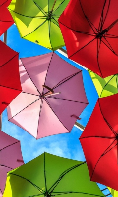 Das Colorful Umbrellas Wallpaper 240x400