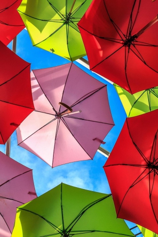 Das Colorful Umbrellas Wallpaper 320x480