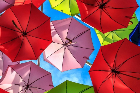Das Colorful Umbrellas Wallpaper 480x320
