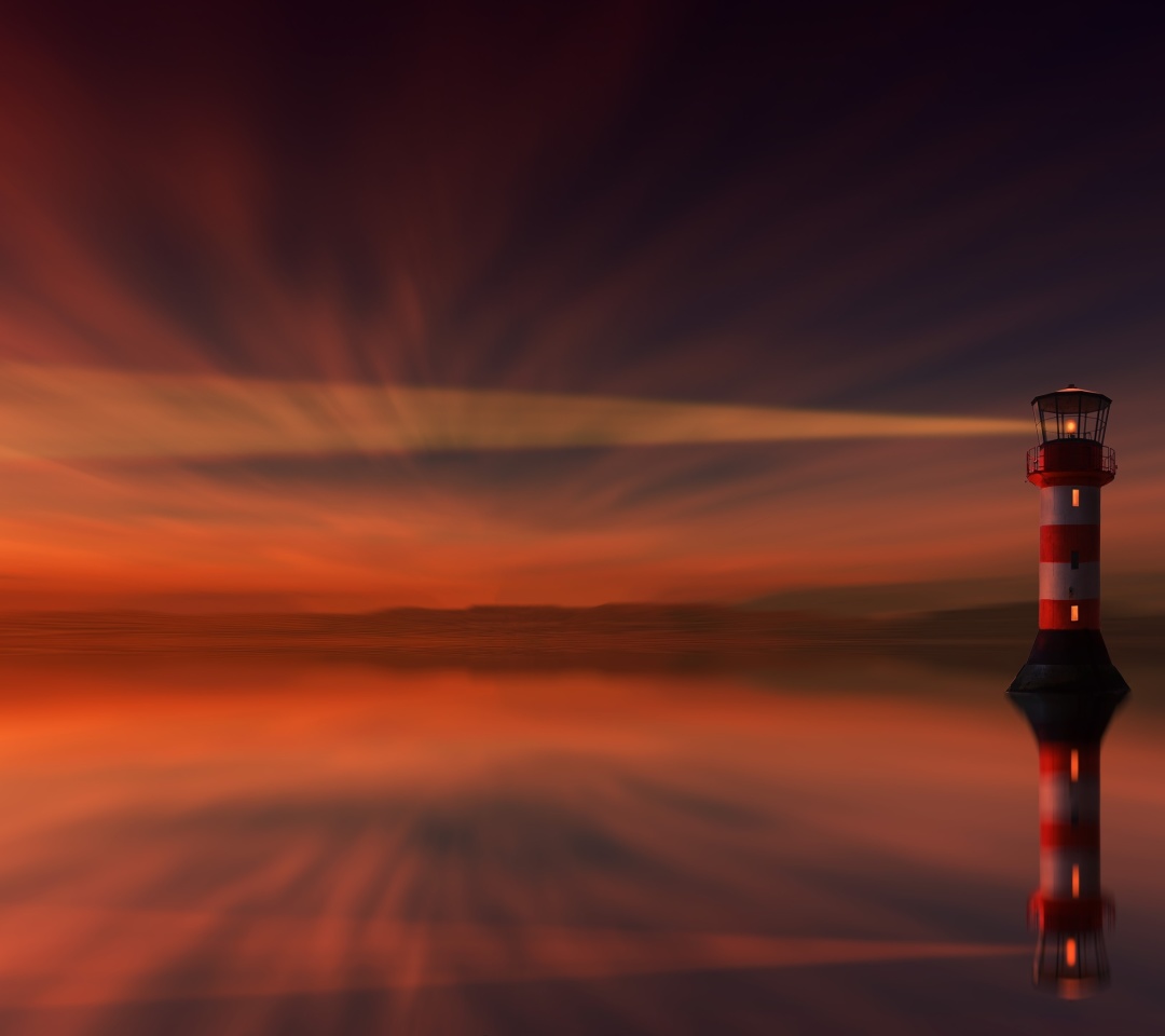 Lighthouse and evening dusk wallpaper 1080x960