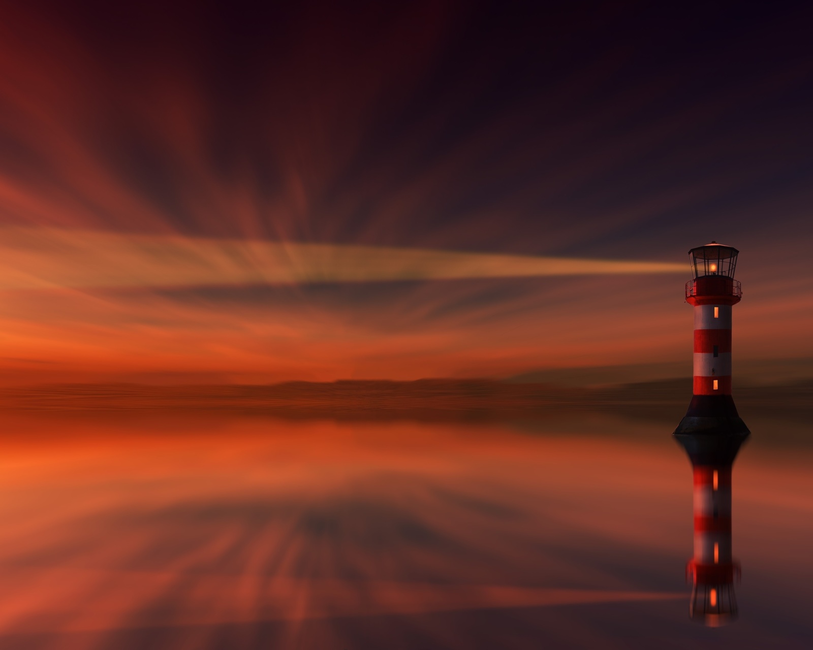 Lighthouse and evening dusk wallpaper 1600x1280