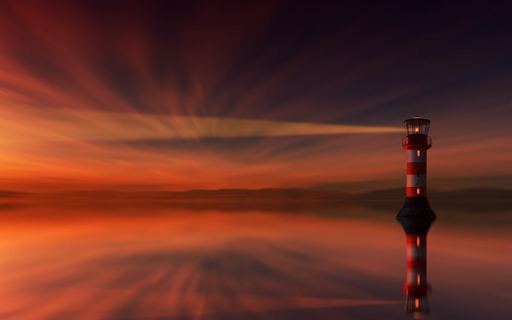 Sfondi Lighthouse and evening dusk 1680x1050