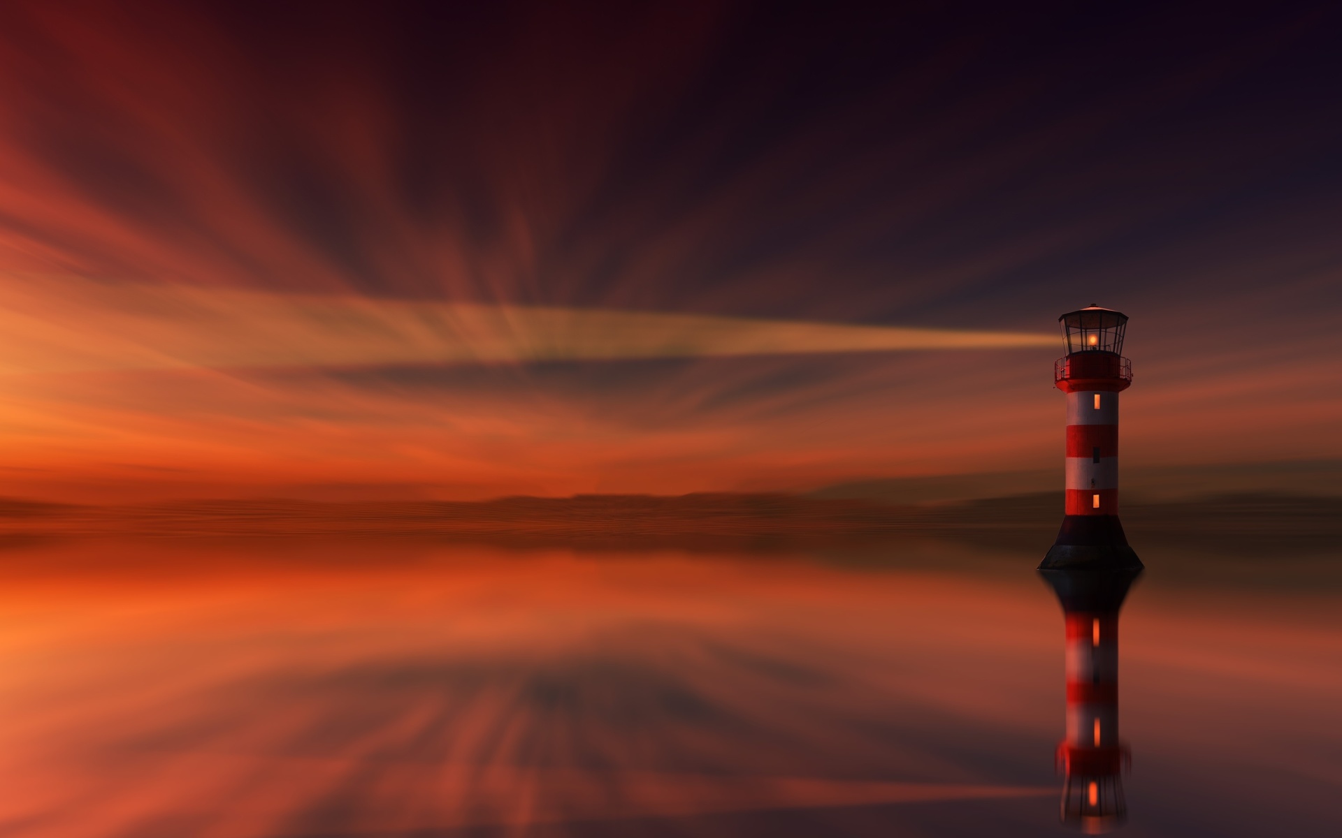 Lighthouse and evening dusk wallpaper 1920x1200