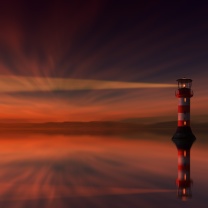 Lighthouse and evening dusk wallpaper 208x208