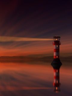 Fondo de pantalla Lighthouse and evening dusk 240x320