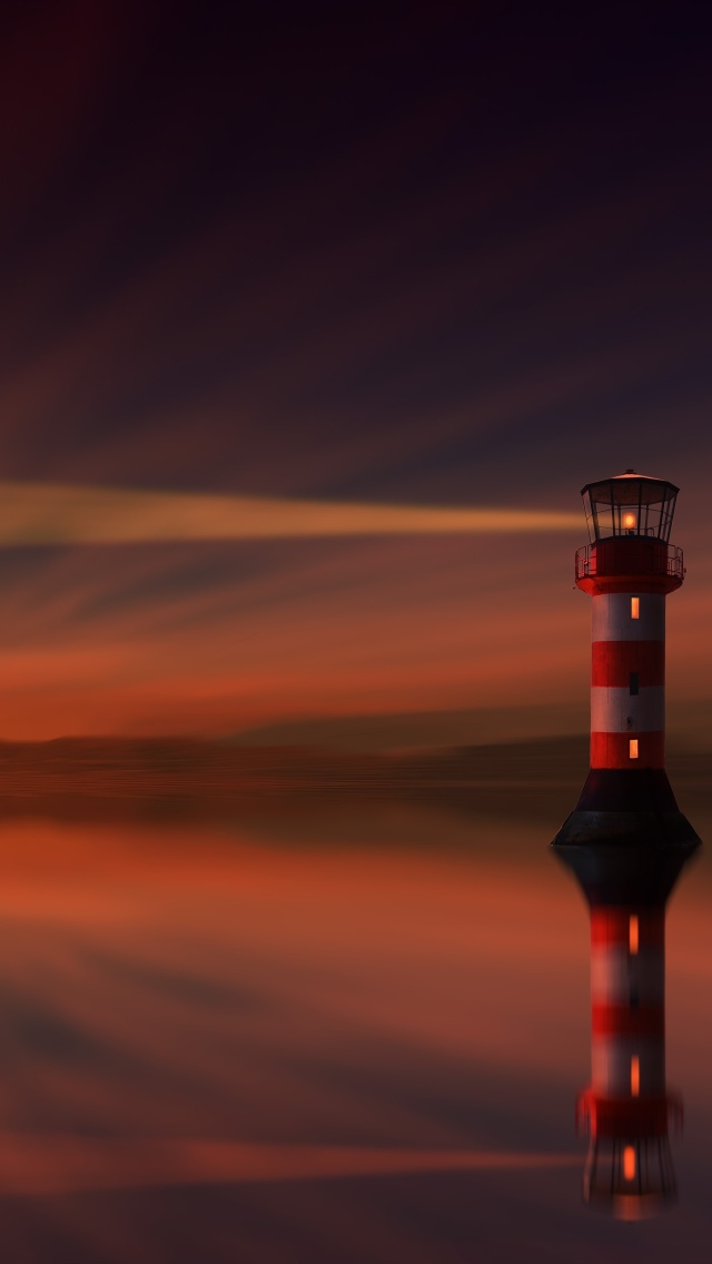 Fondo de pantalla Lighthouse and evening dusk 640x1136