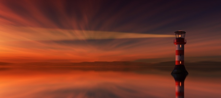 Screenshot №1 pro téma Lighthouse and evening dusk 720x320