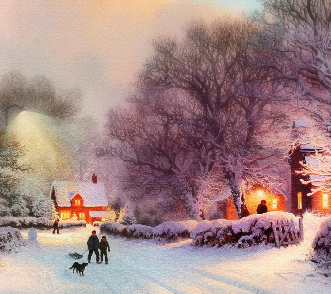 Das Christmas Walk Wallpaper 1080x960
